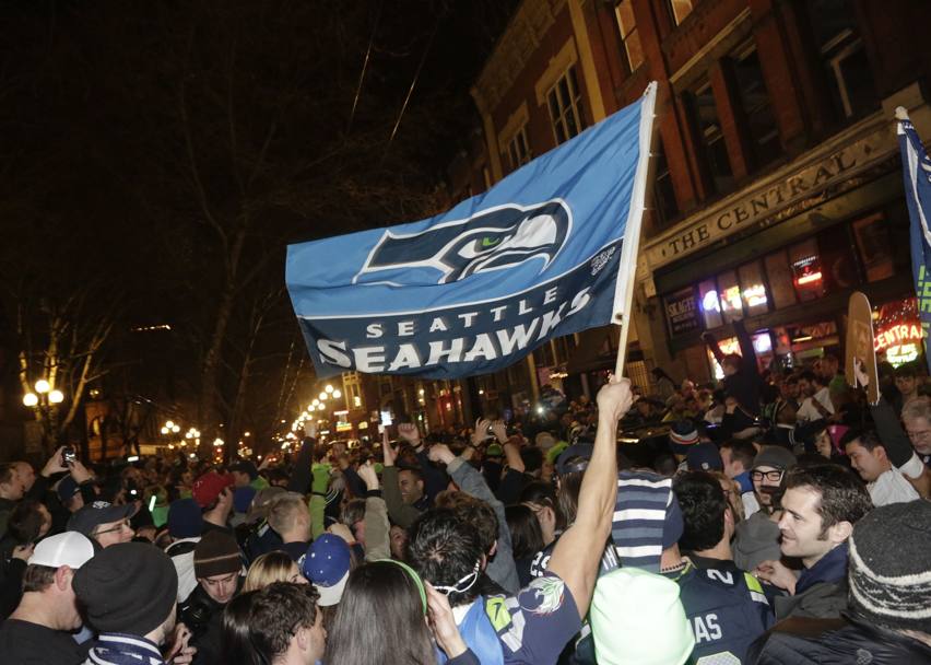 La festa dei Seahawks in strada... Reuters
